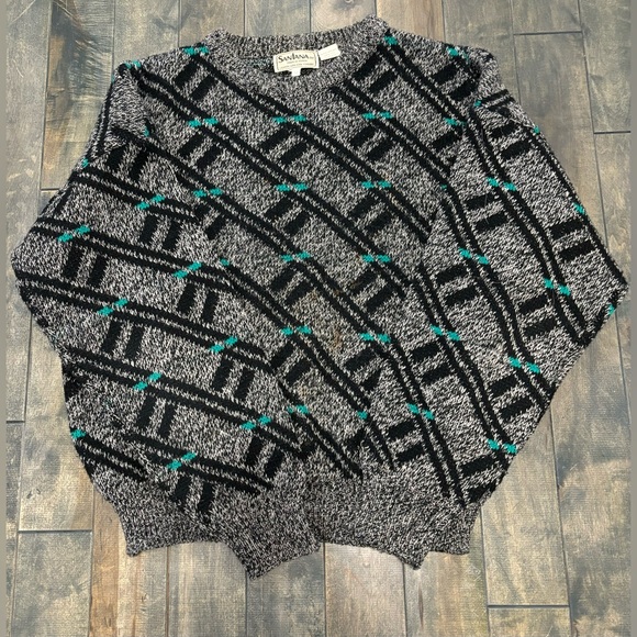 Santana Ltd Vintage Patterned Sweater 100% Acrylic Size Medium - Picture 1 of 8